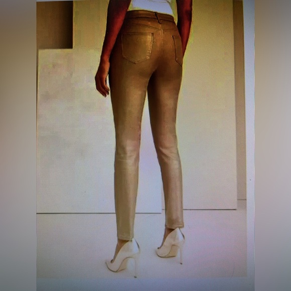 Chico’s sz 2-4 So Slimming Girlfriend Ankle gold coated jeans size 0R Chico’s sz - Picture 9 of 14